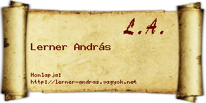 Lerner András névjegykártya